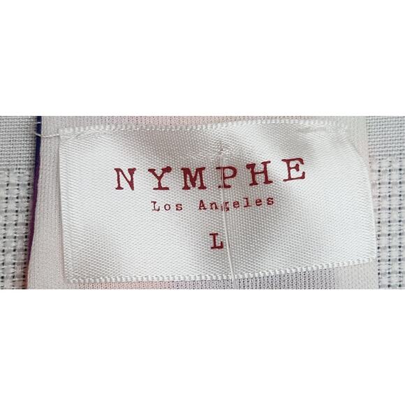 Nymphe Womens Size Large Floral Spring Summer Mini Baby Doll Dress Sleeveless - Picture 3 of 7